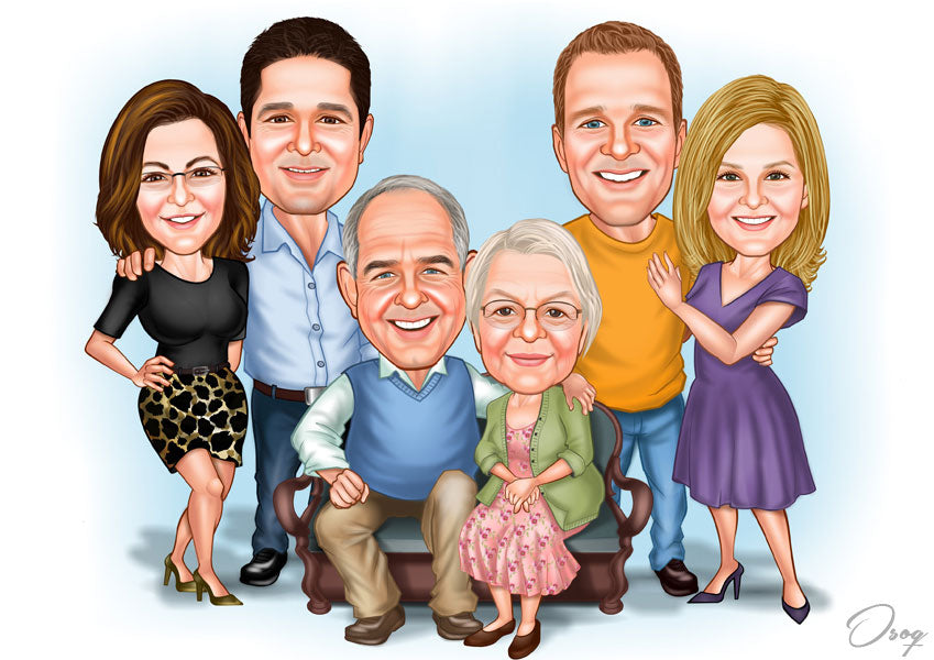 Popular Family Caricature